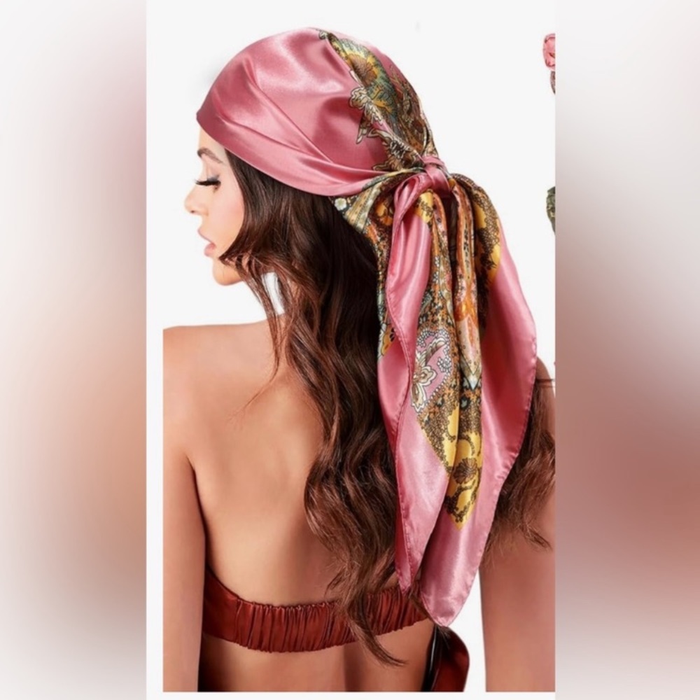 35” Silk Satin Square Scarf